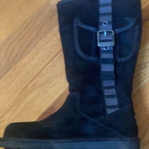 UGG Leather/Sheepskin Cargo Pocket Mid Calf Boots